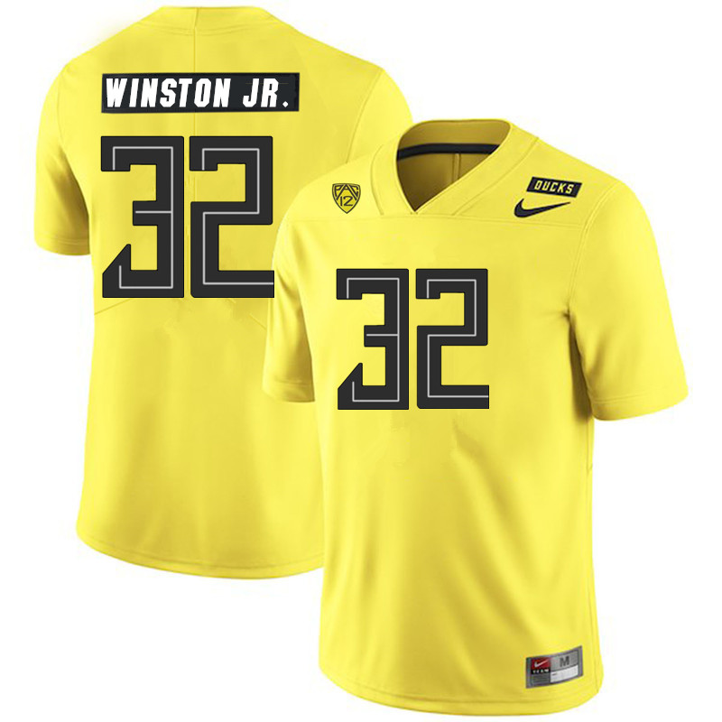 2019 Men #32 La'Mar Winston Jr. Oregon Ducks College Football Jerseys Sale-Yellow
